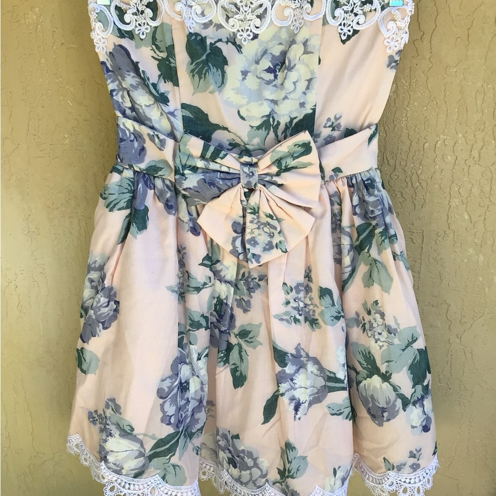 Jessica/Scott McClintock Strapless Dress in Blush Pink w/Lace & Pearls Size 10
